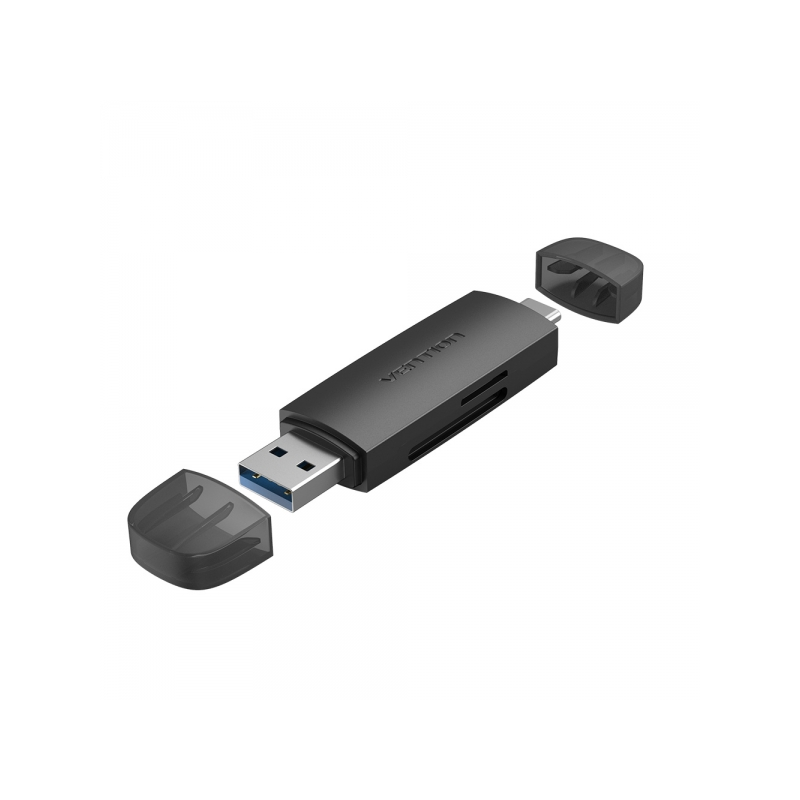 Lecteur de cartes externe USB 3.0 et USB-C Vention - Noir