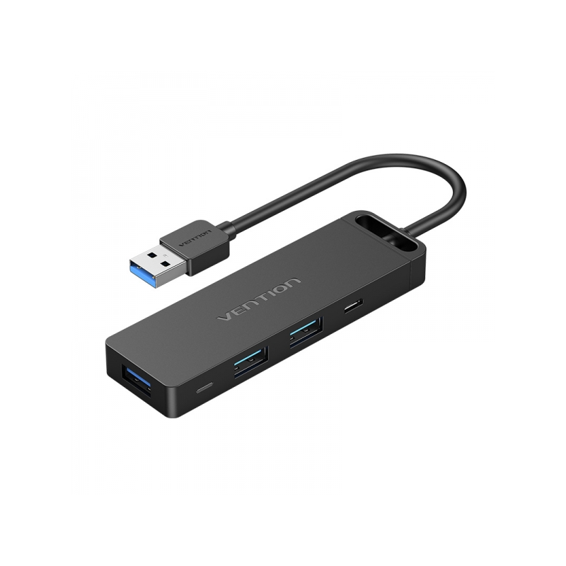 Vention HUB 6 en 1 USB 3.0 vers USB3.0x3/TF/SD/Micro-B - 0,15m Noir, m