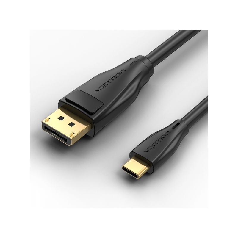 Câble Convertisseur USB-C Mâle vers Displayport Mâle Vention - 2m - Noir