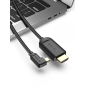 Câble USB-C Mâle vers HDMI 2.0 Mâle à Angle Droit Vention - 1,5 m - Noir