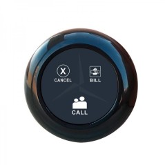 Bouton rond noir trois fonctions