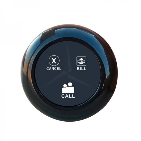 Bouton rond noir trois fonctions