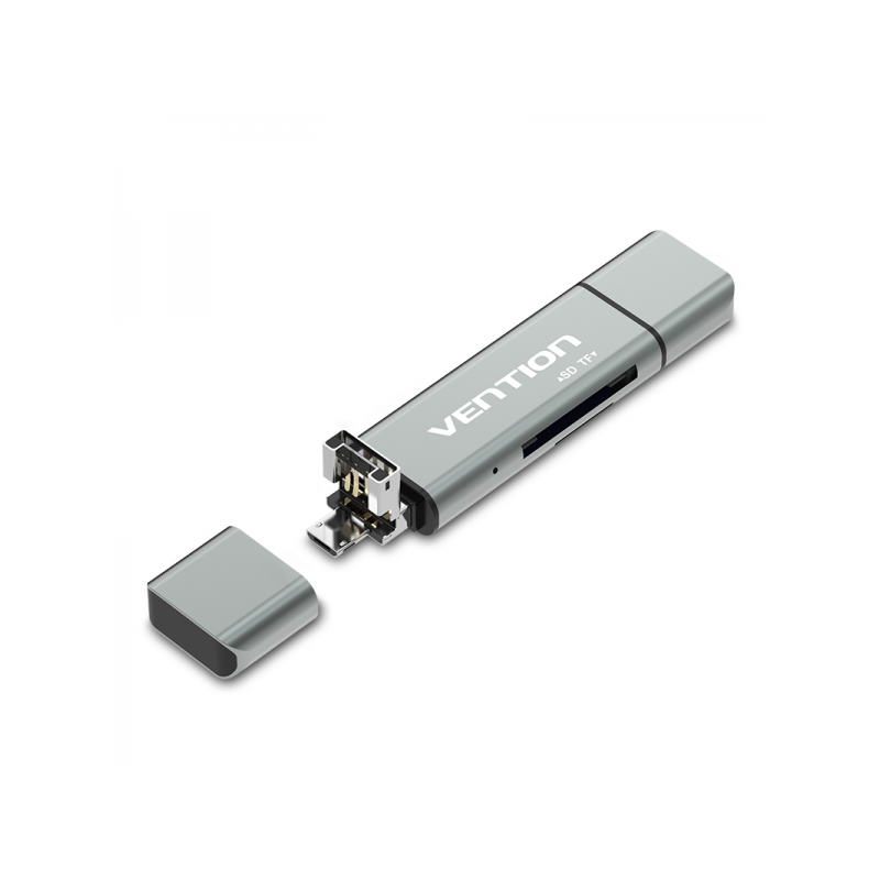 Lecteur de carte externe USB 2.0 Vention - Gris