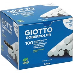 ✅ Giotto Robercolor Pack de 100 craies rondes - Testées dermatologiquement - Compactes et durables - Couleur bl en stock