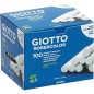 Giotto Robercolor Pack de 100 craies rondes - Testées dermatologiquement - Compactes et durables - Couleur blanche