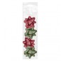 Dohe Chic Pack de 4 Noeuds Cadeaux - Forme Étoile - Taille 6,5 cm - Coloris Rouge et Vert