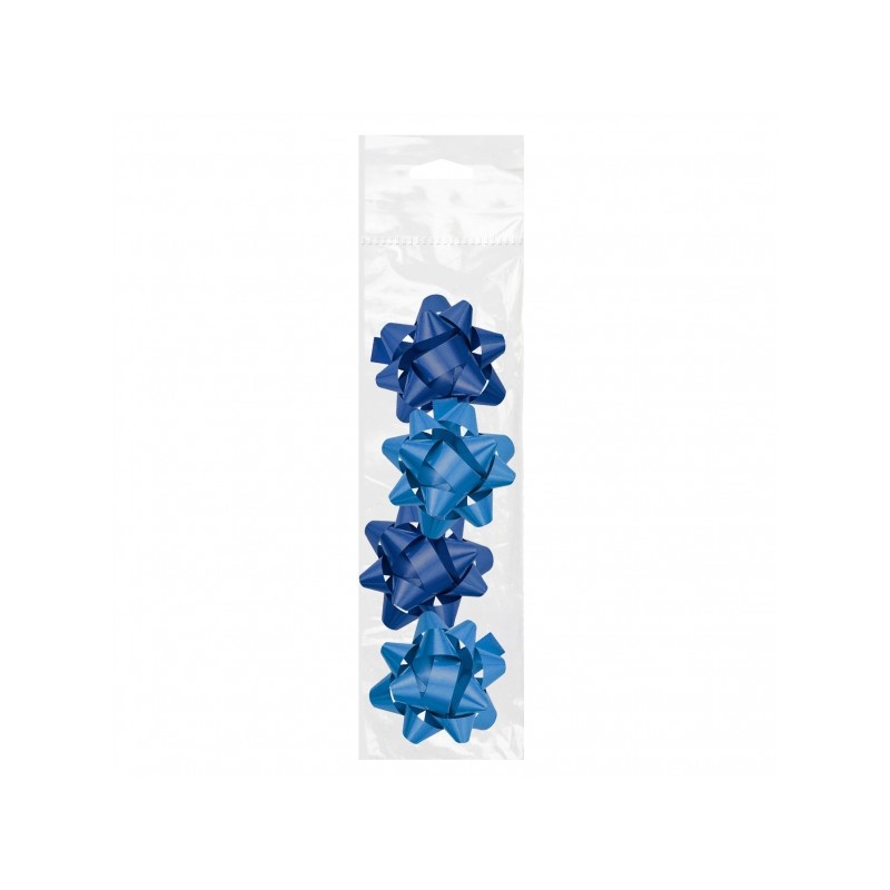 Dohe Chic Pack de 4 Noeuds Cadeaux - Forme Étoile - Taille 6,5 cm - Couleur Bleu