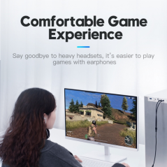 Câble Stéréo Vention 2x Jack 3.5 Mâle vers Jack 3.5 Femelle - 0.3m - Couleur Noir