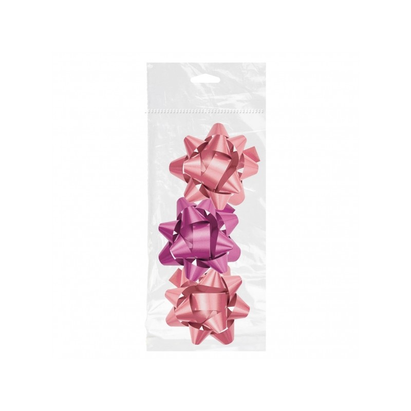 Dohe Chic Pack de 3 Noeuds Cadeaux - Forme Étoile - Taille 8cm - Couleur Rose