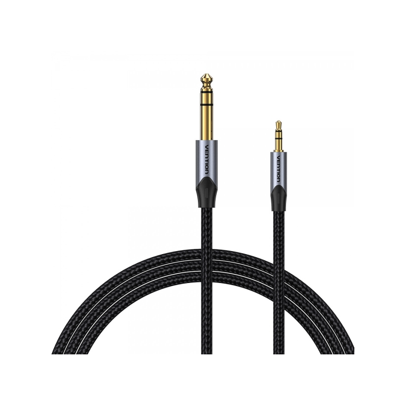 Câble Stéréo Vention Jack 3.5 Mâle vers Jack 6.3 Mâle - 3m - Couleur Gris