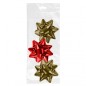 Dohe Shiny Pack de 3 Noeuds Cadeaux - Forme Étoile - Taille 8 cm - Couleurs Rouge et Or