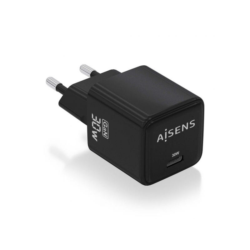 Aisens Gan USB-C Chargeur 30W - Haute efficacité énergétique - Design élégant et moderne - Technologie AI pour une charge rapide