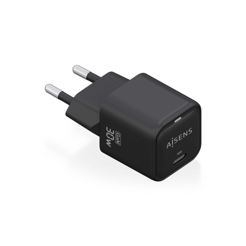 Aisens Gan USB-C Chargeur 30W - Haute efficacité énergétique - Design élégant et moderne - Technologie IA pour une charge