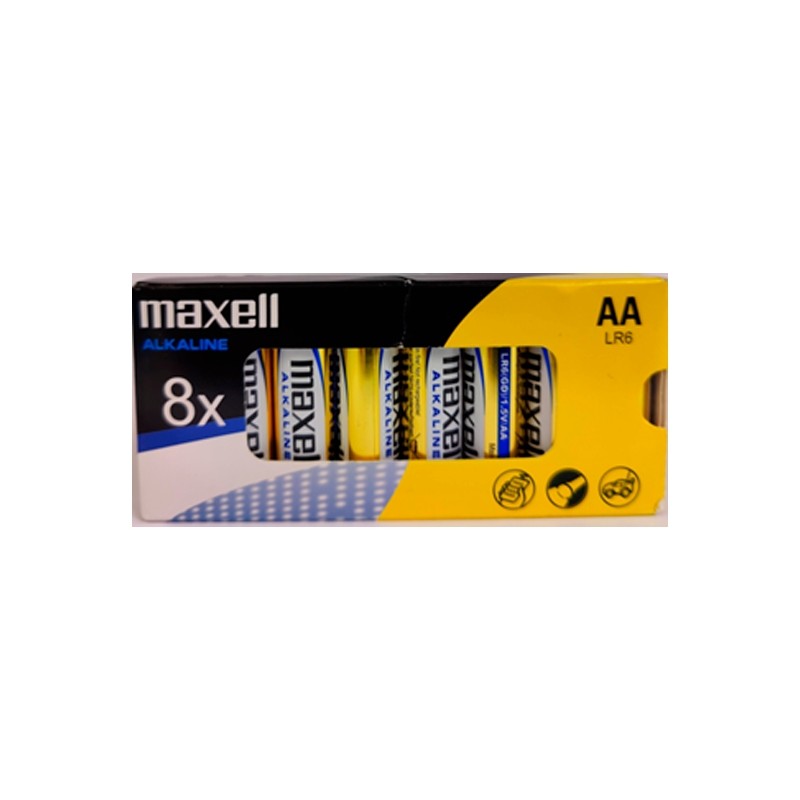 Maxell Pack de 8 Piles Alcalines LR06 AA 1,5V