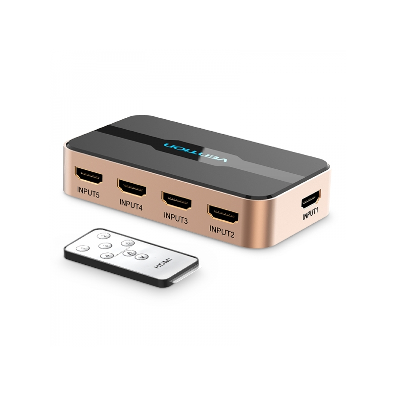 Vention Duplicateur HDMI Femelle vers HDMI Mâle 5x - Couleur Or