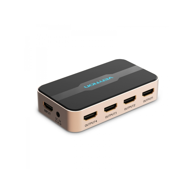 Duplicateur HDMI mâle vers 4xHDMI femelle Vention - Couleur or