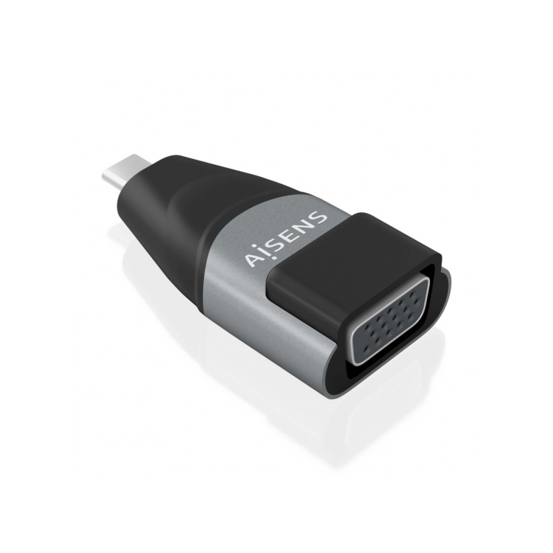 Convertisseur USB-C vers VGA Aisens en aluminium - Transmission du signal USB vers VGA - Résolution 1920 × 1200 @ 60 Hz