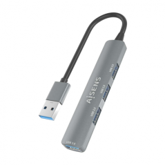 Hub USB Aisens Ultra Slim en aluminium 1xUSB3.0 + 3xUSB2.0 gris