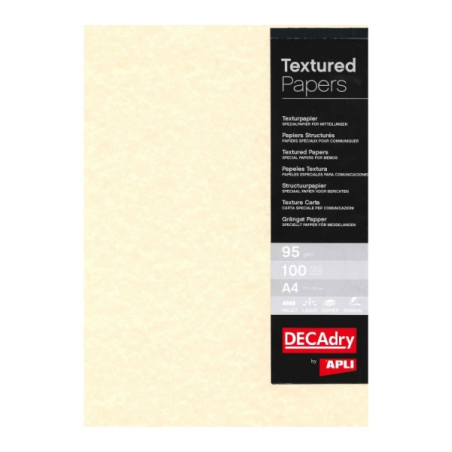 Apli Pack de 100 Feuilles de Papier Parchemin - 95gr - Design Double Face - Idéal pour Invitations, Diplômes et Travaux Manuels