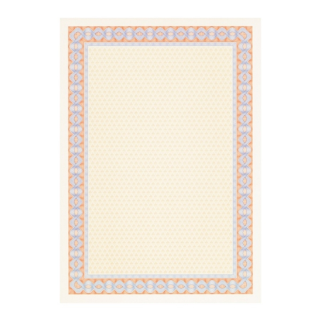 Apli Pack de 70 Feuilles de Papier Certificat - Dessin Hélicoïdal sur le Cadre - 115gr - Compatible Imprimantes Jet d'Encre