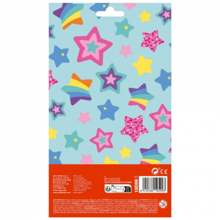 Apli Sachet de Stickers Étoiles - Adhésif Permanent - Idéal pour le Scrapbooking - Stimule la Créativité et la Psychomotricité