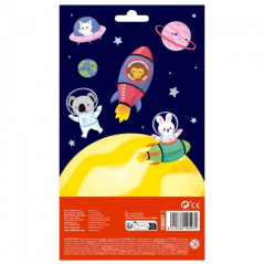 Apli Sachet de Stickers Animaux de l'Espace - Adhésif Permanent - Stimule la Créativité et la Psychomotricité Fine du Jeune