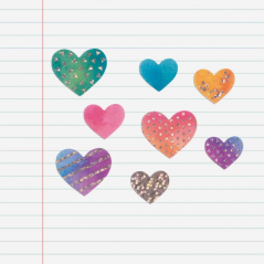 Apli Sachet d'Autocollants Coeurs Holographiques - Adhésif Permanent - Décoration d'Albums et de Cartes - Stimule la Créativité