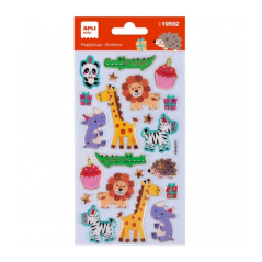 Apli Sachet de Stickers Fête des Animaux - Adhésif Permanent - Idéal pour le Scrapbooking - Stimule la Créativité et la