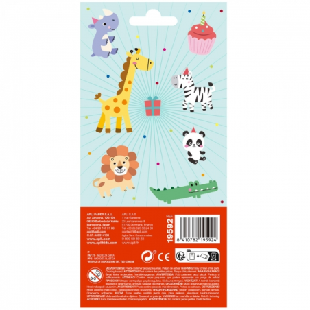 Apli Sachet de Stickers Fête des Animaux - Adhésif Permanent - Idéal pour le Scrapbooking - Stimule la Créativité et la
