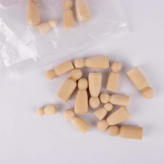 Apli Assortiment de poupées en bois - Format MAXI - 48 unités - 4 tailles différentes - Idéal pour l'artisanat et les écoles