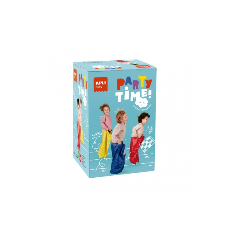 Apli Pack de 4 Sacs - Party Time Sack Race Game - Comprend un sac de rangement - Idéal pour l'extérieur - Favorise l'exercice