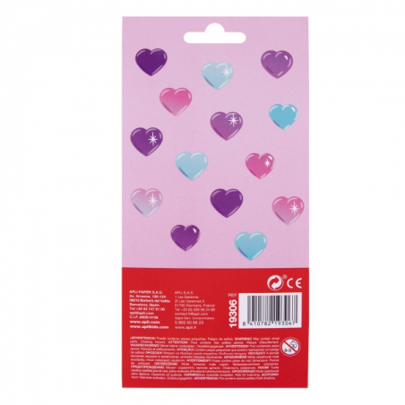 Apli Sachet de Stickers Coeur - Tournesol - En Relief - Effet Métallisé - Adhésif Permanent - Idéal pour le Scrapbooking et la