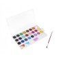 Jovi Pack de 24 Aquarelles en Poêle + Pinceau - Lumineux - Facilement Mélangable - Couleurs Assorties
