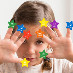 Apli Sachet d'autocollants de motivation - Adhésif amovible - 288 autocollants - 6 styles d'étoiles avec phrases - Adhésif à