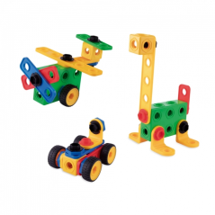 Apli Kit de Construction Éducative - 39 Pièces - Outil Inclus - Feuilles d'Exemples - Développe la Psychomotricité Fine et la