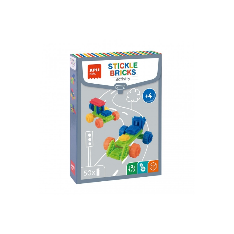 Apli Kit de Construction Educatif - 50 Pièces Flexibles - Favorise la Psychomotricité Fine - Améliore la Coordination Oeil-Main