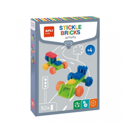 Apli Kit de Construction Educatif - 50 Pièces Flexibles - Favorise la Psychomotricité Fine - Améliore la Coordination Oeil-Main