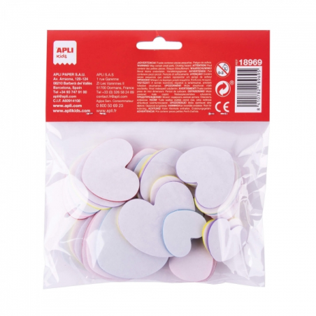 Apli Coeurs en Feutre Adhésif - Grande Résistance et Douceur - Idéal pour l'Artisanat et la Décoration - Couleurs Assorties
