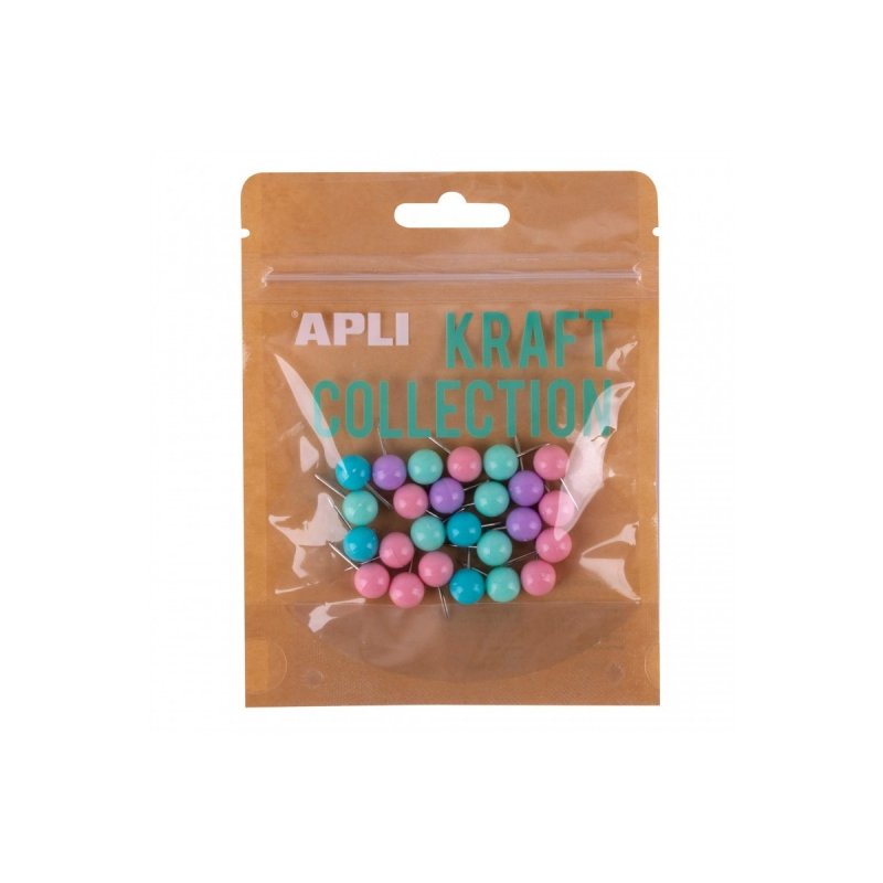 Apli Sachet de 80 Clips Collection Kraft - Eurohole - Fermeture Zippée - Design Moderne et Frappant - Couleur Bleu Turquoise