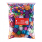 Apli Pack de 400 Pompons Lumineux - Format Scolaire - Fermeture Zip Améliorée - Idéal pour Travaux Manuels et Décorations