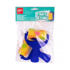 Rouleaux éponge Apli avec formes - Coeurs et étoiles - Stimulation sensorielle - Créativité - Coordination œil-main