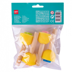Tampons éponge Apli avec manches en bois - Différentes formes - Améliore les compétences manuelles - Stimule la créativité