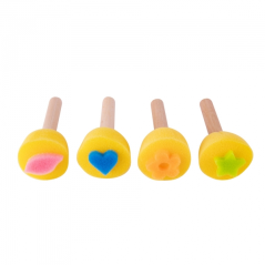 Tampons éponge Apli avec manches en bois - Différentes formes - Améliore les compétences manuelles - Stimule la créativité