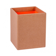 Pot à crayons Apli Fluor Collection - Finition Kraft - Toucher Doux - Design élégant et polyvalent - Couleur Orange Fluo