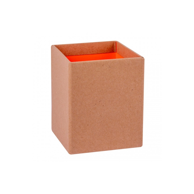 Pot à crayons Apli Fluor Collection - Finition Kraft - Toucher Doux - Design élégant et polyvalent - Couleur Orange Fluo