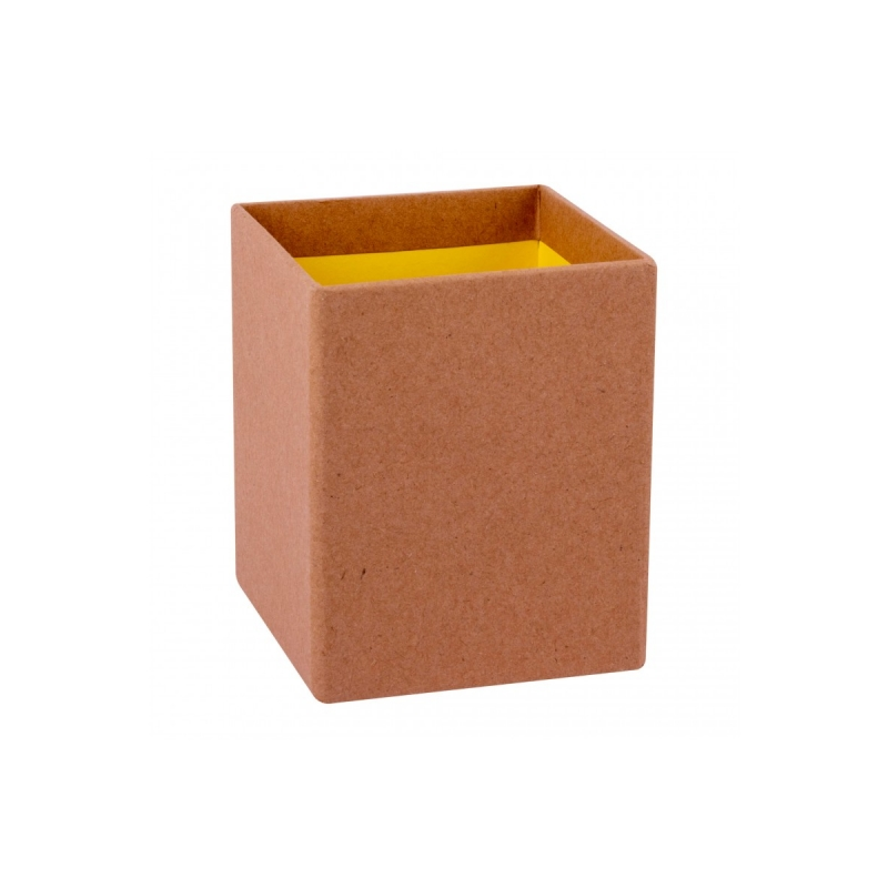 Pot à Crayons Apli Fluor Collection - Finition Kraft - Toucher Doux - Design Élégant et Polyvalent - Couleur Jaune Fluo