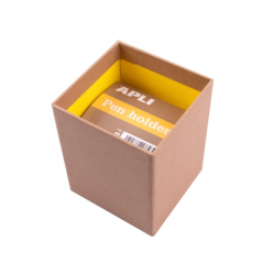 Pot à Crayons Apli Fluor Collection - Finition Kraft - Toucher Doux - Design Élégant et Polyvalent - Couleur Jaune Fluo