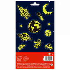 Apli Sachet de Stickers Espace - Luminescents - Adhésif Permanent - Idéal pour le Scrapbooking et la Décoration - Stimule la