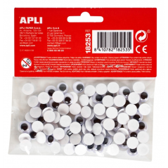 Yeux mobiles adhésifs Apli - Grand pouvoir d'adhérence - Polyvalent pour plusieurs surfaces - Idéal pour les travaux manuels et