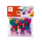 Apli Pack de 50 Pompons Soft Touch - Idéal pour le bricolage des enfants - Stimule la créativité - Couleurs assorties